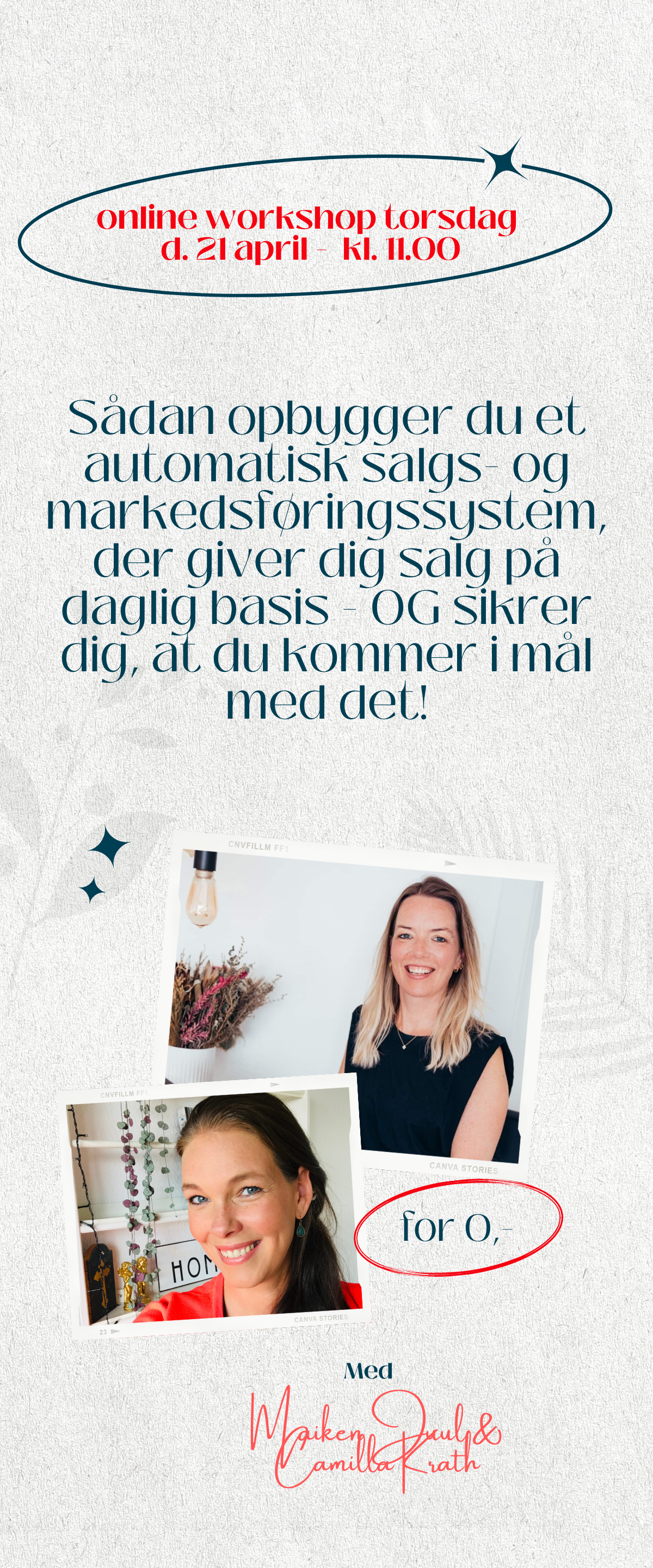 online workshop med Camilla Krath og Maiken Juul